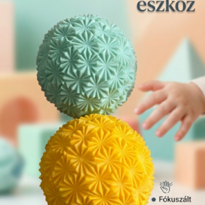 Fejlesztő labda ,ami nem csak játékkal stimulál de közben izgalmas mintákat készíthet vele gyermeke, gyurmába vagy homokba....